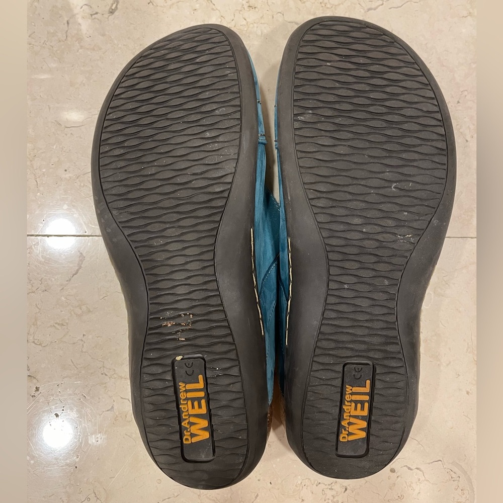 Vionic Blue Mules with Suede Upper and Contoured Footbed - Picture 3 of 5